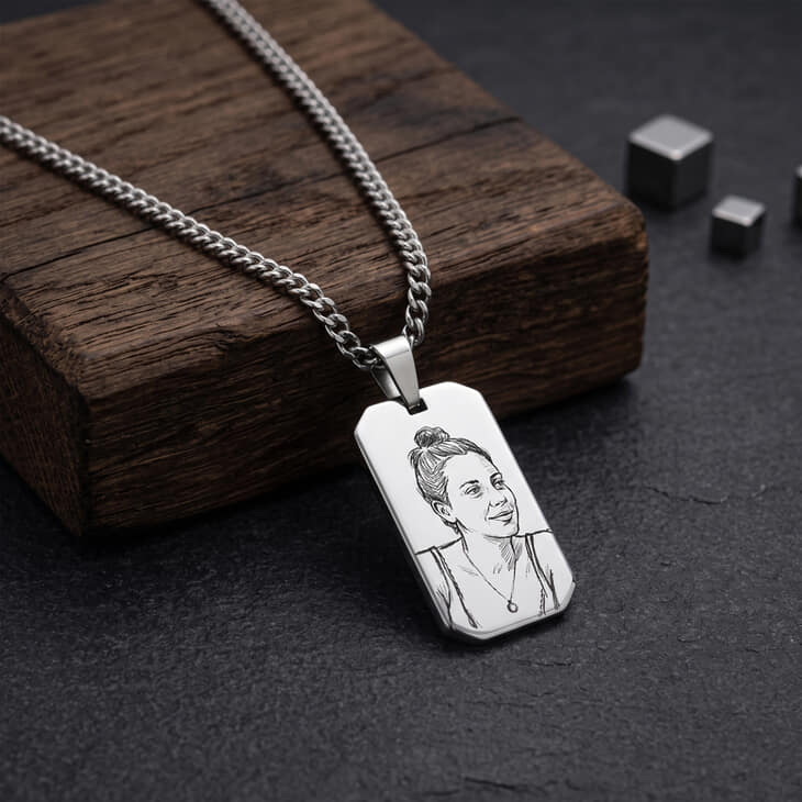 Customize Engraved Unisex Locket with chain